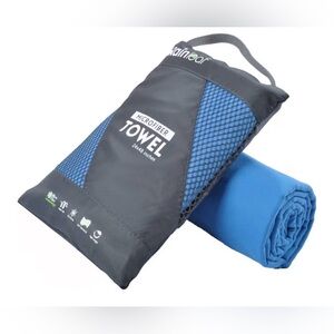 Rainleaf Microfiber Towel in Blue Quick Dry Ultra Compact Travel 30x60 in NWOT